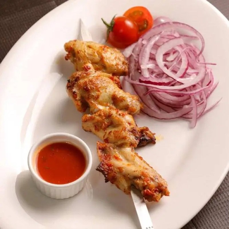 Chicken wings kebab skewers